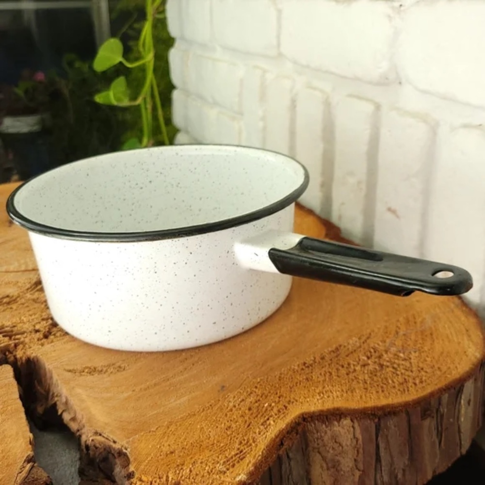 Vintage Speckled Enamelware Pot